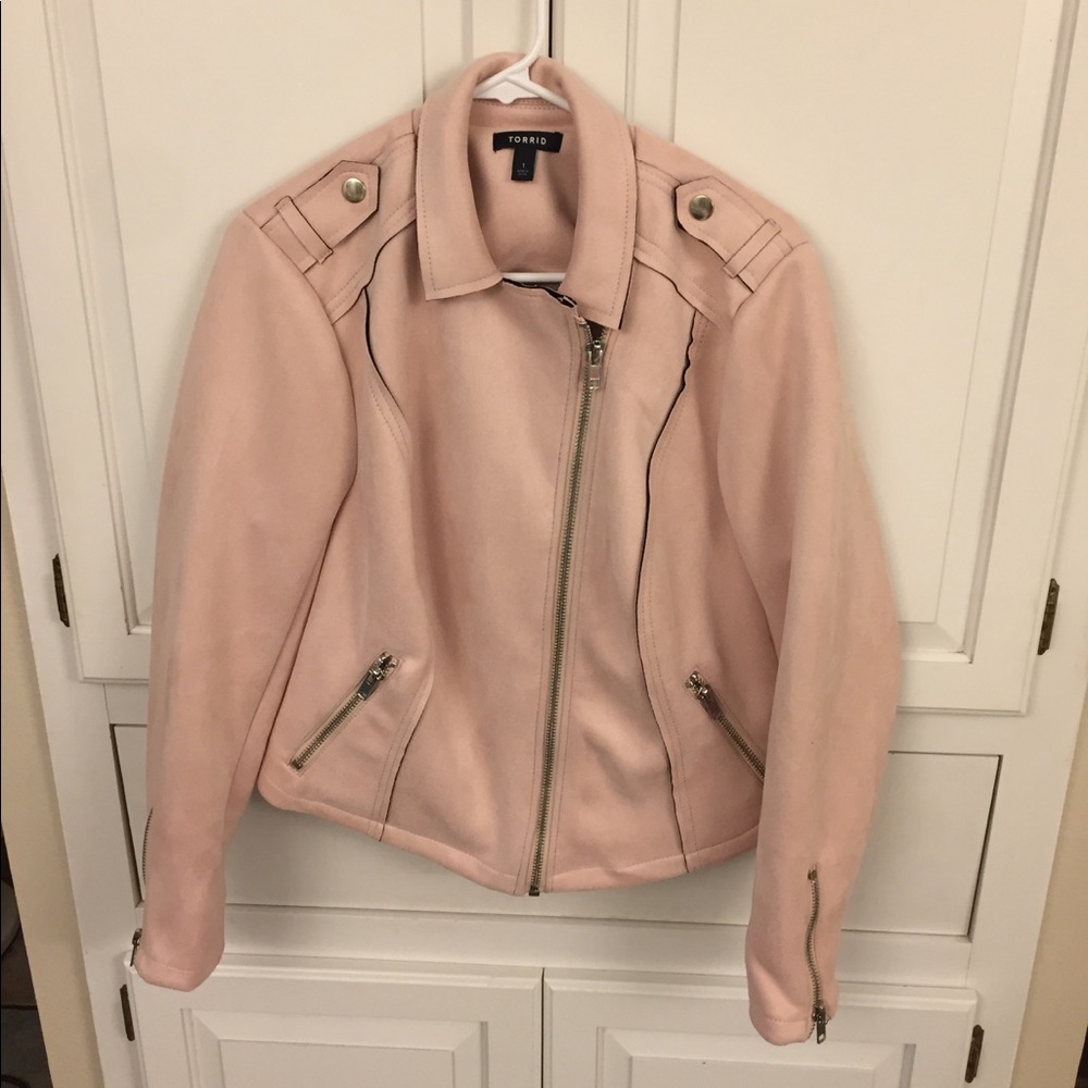 Torrid Blush Suede Moto Jacket